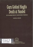 Guru Gobind Singh&amp#039s Death at Nanded Book