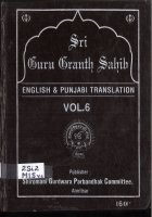 Sri Guru Granth Sahib English &amp punjabi Translation -6 Book